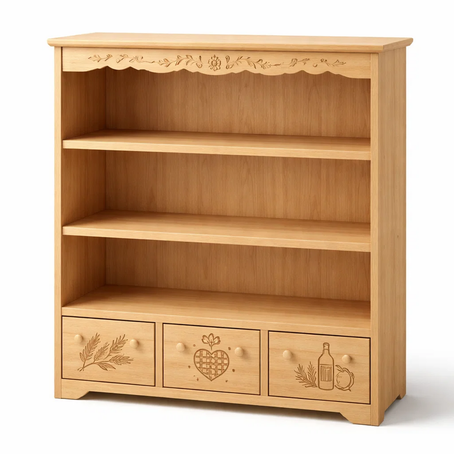 Natural Wood Farmhouse Kitchen Storage Shelf