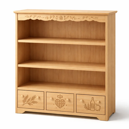 Natural Wood Farmhouse Kitchen Storage Shelf