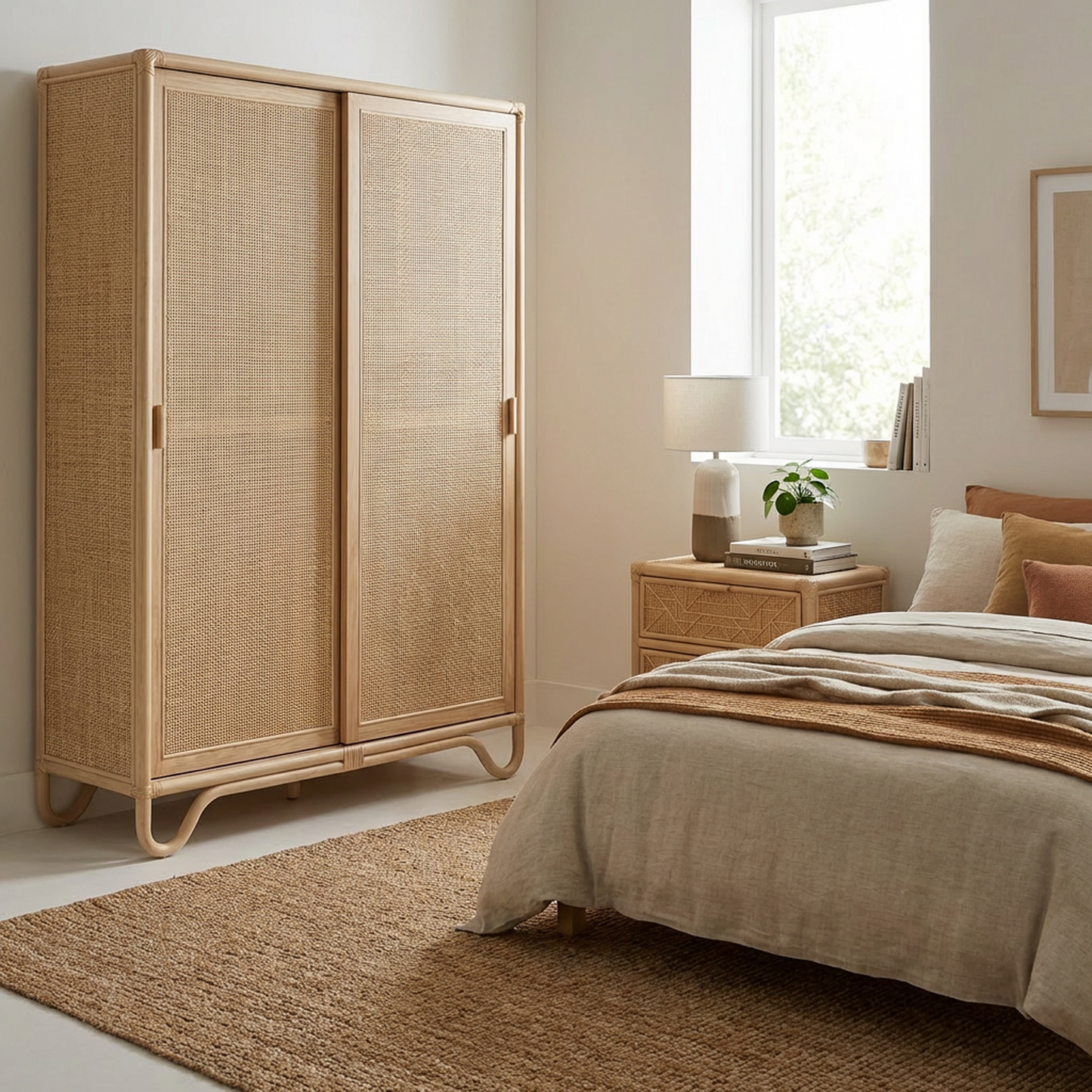 Natural Rattan Nightstand