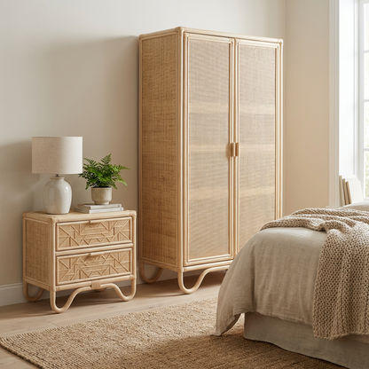 Natural Rattan Nightstand