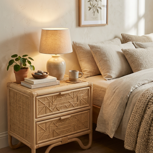 Natural Rattan Nightstand