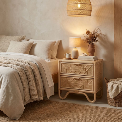 Natural Rattan Nightstand