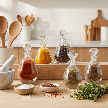 Glass Oil & Vinegar Cruet with Crystal Stopper