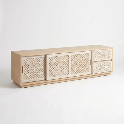 Carved Wood Media Console