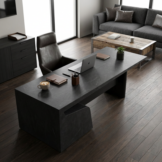 Modern Stone-Look Bench