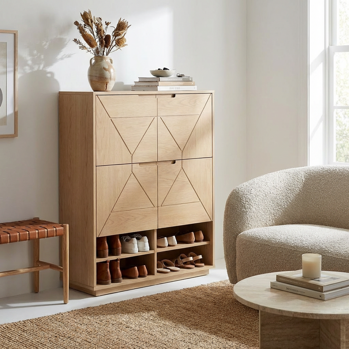 Modern Black Glass-Door Wardrobe